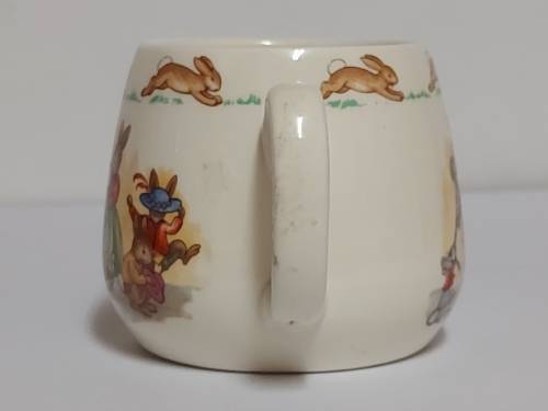 BEAUTIFUL ROYAL DOULTON BUNNYKINS TWIN HANDLED MUG IN MINT CONDITION