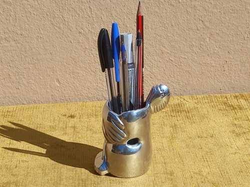 CARROL BOYES FUNCTIONAL ART: STUNNING EARLY DESIGN BOXED PEN HOLDER WITH AN INNER COATING
