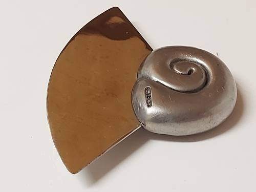 VINTAGE CARROL BOYES FUNCTIONAL ART EARLY DESIGN PEWTER AND STAINLESS STEEL HERB CUTTER