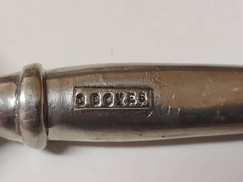 VINTAGE CARROL BOYES FUNCTIONAL ART EARLY DESIGN PEWTER AND STAINLESS LARGE SERVING SPOON
