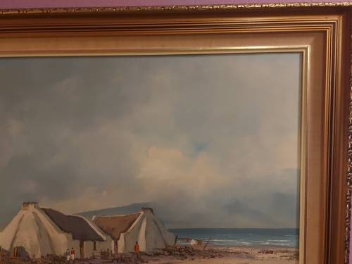 INVESTMENT ART: ORIGINAL DONITA BENZIEN LARGE OIL ON BOARD PAINTING WITH A BEAUTIFUL FRAME