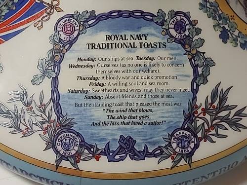 GREAT FIND! NAHON WADE PORCELAIN BRITISH NAVY PUSSER`S RUM SHIP`S FLAT DECANTER