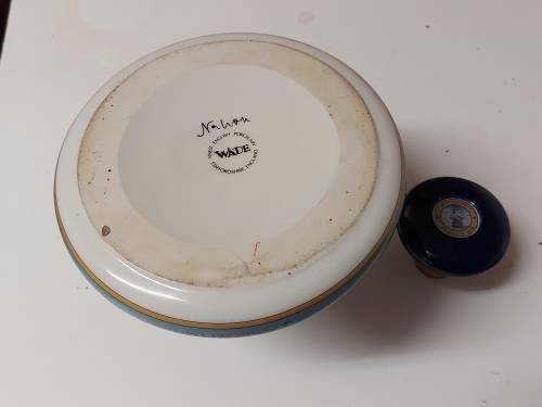 GREAT FIND! NAHON WADE PORCELAIN BRITISH NAVY PUSSER`S RUM SHIP`S FLAT DECANTER
