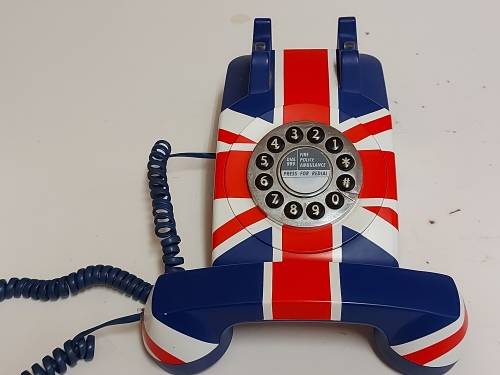 VINTAGE CLASSIC UNION JACK RETRO BRITISH DESIGN PUSH BUTTON TELEPHONE