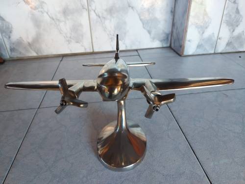 AWESOME VINTAGE POLISHED ALUMINIUM DISPLAY AIRPLANE