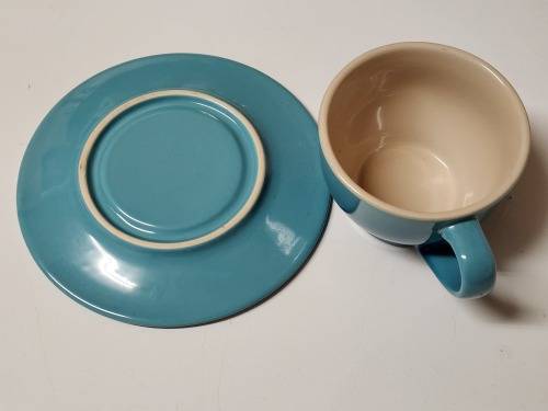 VINTAGE LE CREUSET TEA CUP AND SAUCER IN MINT CONDITION
