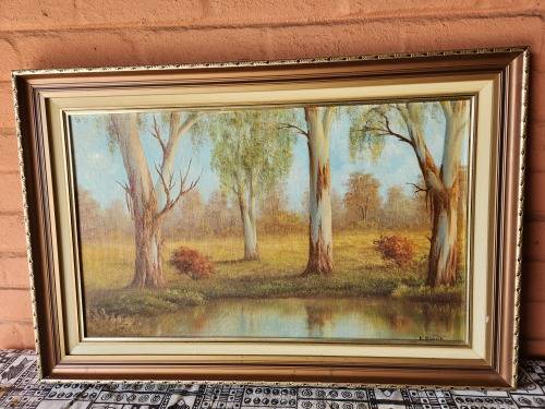 INVESTMENT ART: STUNNING LARGE ORIGINAL OIL ON BOARD PAINTING BY SOUTH AFRICAN ARTIST, E KORUB