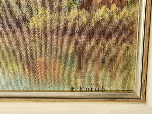 INVESTMENT ART: STUNNING LARGE ORIGINAL OIL ON BOARD PAINTING BY SOUTH AFRICAN ARTIST, E KORUB