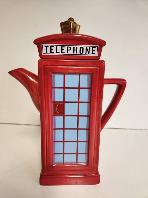LONDON POTTERY MEMORIES OF LONDON COLLECTION RED TELEPHONE BOOTH TEA POT