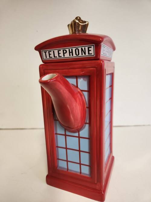 LONDON POTTERY MEMORIES OF LONDON COLLECTION RED TELEPHONE BOOTH TEA POT