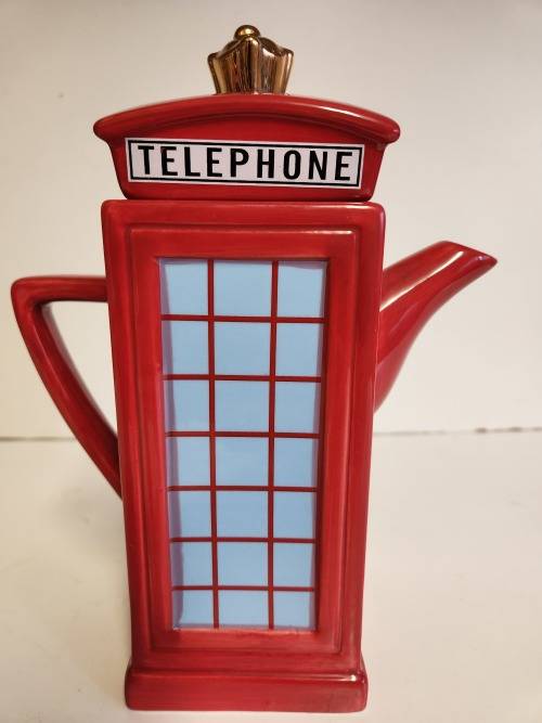 LONDON POTTERY MEMORIES OF LONDON COLLECTION RED TELEPHONE BOOTH TEA POT