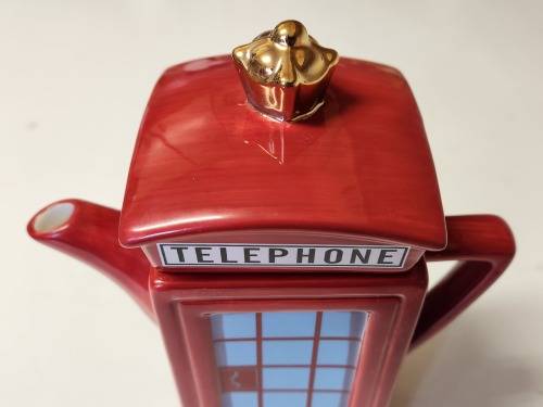 LONDON POTTERY MEMORIES OF LONDON COLLECTION RED TELEPHONE BOOTH TEA POT