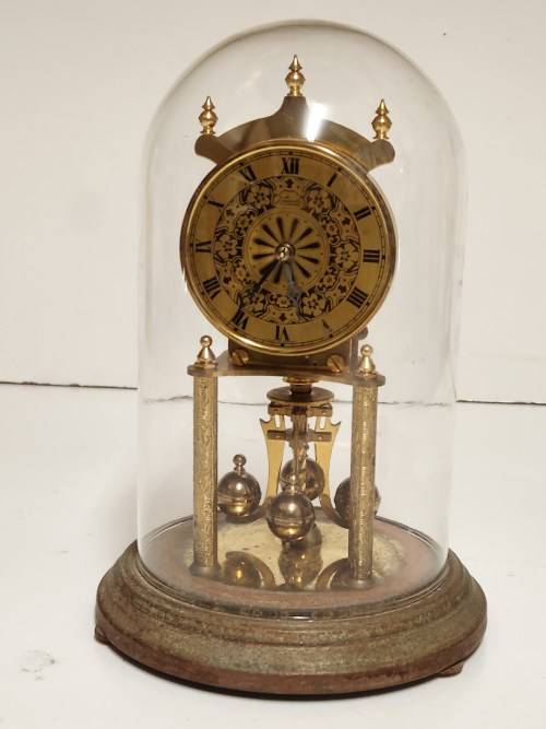 VINTAGE KUNDO MADE IN GERMANY TORSION PENDULUM DOMED BRASS MANTEL CLOCK