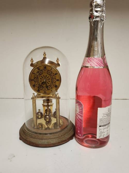 VINTAGE KUNDO MADE IN GERMANY TORSION PENDULUM DOMED BRASS MANTEL CLOCK