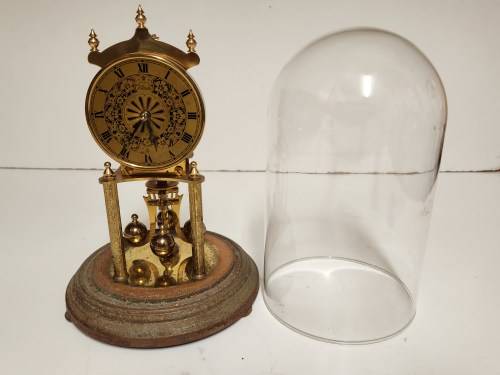 VINTAGE KUNDO MADE IN GERMANY TORSION PENDULUM DOMED BRASS MANTEL CLOCK