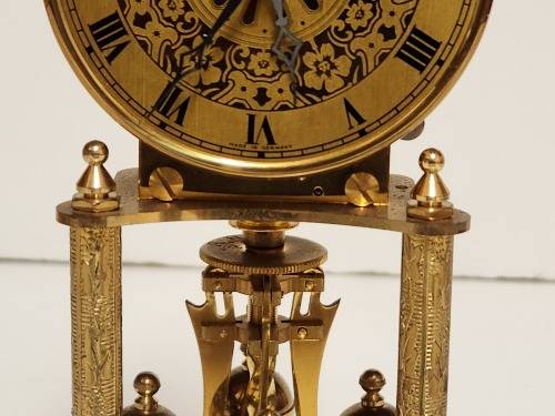 VINTAGE KUNDO MADE IN GERMANY TORSION PENDULUM DOMED BRASS MANTEL CLOCK