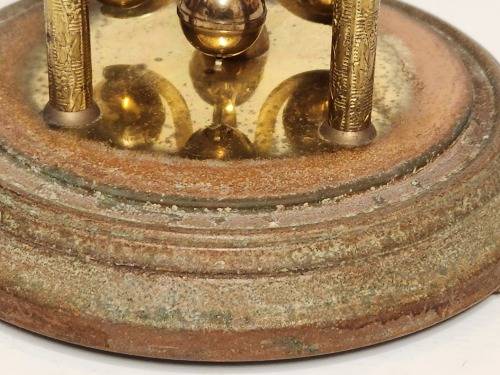 VINTAGE KUNDO MADE IN GERMANY TORSION PENDULUM DOMED BRASS MANTEL CLOCK