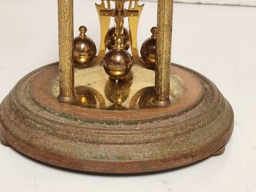 VINTAGE KUNDO MADE IN GERMANY TORSION PENDULUM DOMED BRASS MANTEL CLOCK