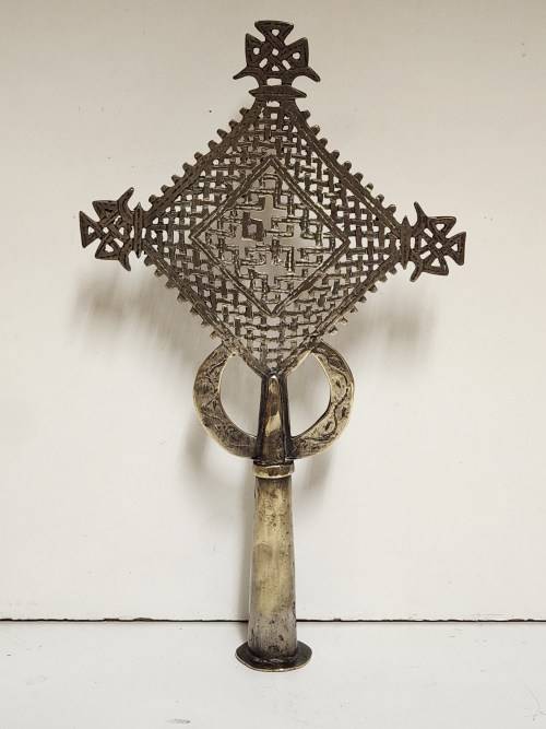 ANTIQUE ETHIOPIAN PROCESSIONAL CROSS (1 OF 2)