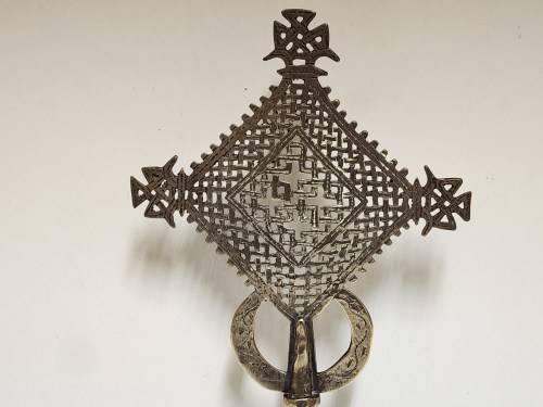 ANTIQUE ETHIOPIAN PROCESSIONAL CROSS (1 OF 2)