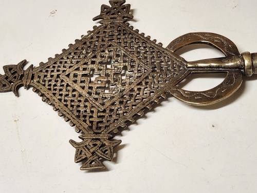 ANTIQUE ETHIOPIAN PROCESSIONAL CROSS (1 OF 2)