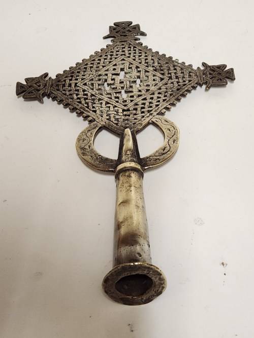 ANTIQUE ETHIOPIAN PROCESSIONAL CROSS (1 OF 2)