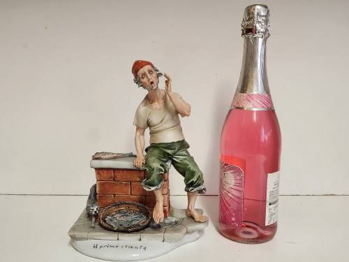 VINTAGE LARGE TYCHE TOSCA CAPODIMONTE PORCELAIN FIGURINE, MADE IN ITALY