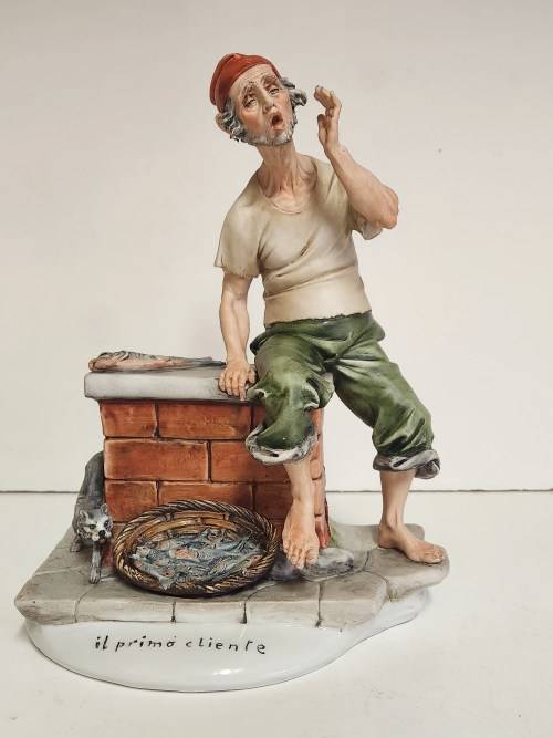 VINTAGE LARGE TYCHE TOSCA CAPODIMONTE PORCELAIN FIGURINE, MADE IN ITALY