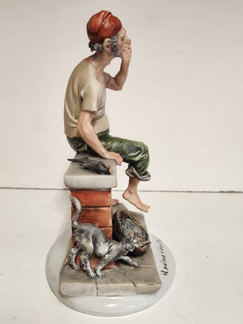 VINTAGE LARGE TYCHE TOSCA CAPODIMONTE PORCELAIN FIGURINE, MADE IN ITALY