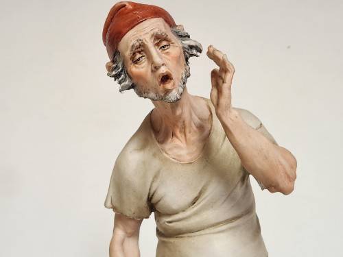 VINTAGE LARGE TYCHE TOSCA CAPODIMONTE PORCELAIN FIGURINE, MADE IN ITALY