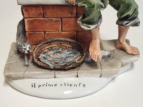 VINTAGE LARGE TYCHE TOSCA CAPODIMONTE PORCELAIN FIGURINE, MADE IN ITALY