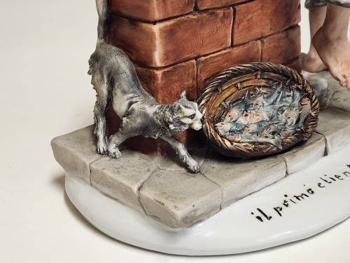 VINTAGE LARGE TYCHE TOSCA CAPODIMONTE PORCELAIN FIGURINE, MADE IN ITALY