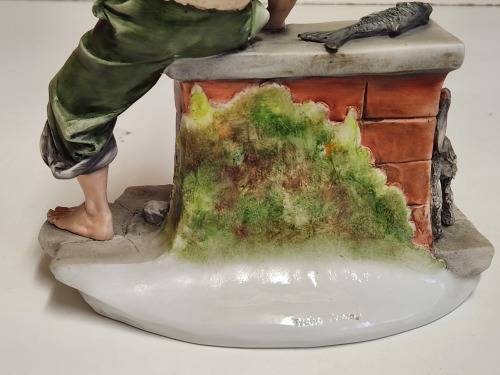 VINTAGE LARGE TYCHE TOSCA CAPODIMONTE PORCELAIN FIGURINE, MADE IN ITALY