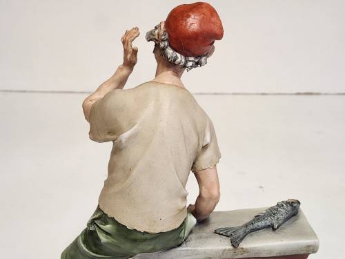 VINTAGE LARGE TYCHE TOSCA CAPODIMONTE PORCELAIN FIGURINE, MADE IN ITALY