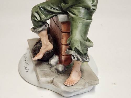 VINTAGE LARGE TYCHE TOSCA CAPODIMONTE PORCELAIN FIGURINE, MADE IN ITALY