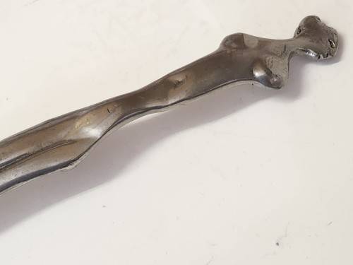 VINTAGE CARROL BOYES EARLY DESIGN PEWTER AND STAINLESS LARGE LADDLE