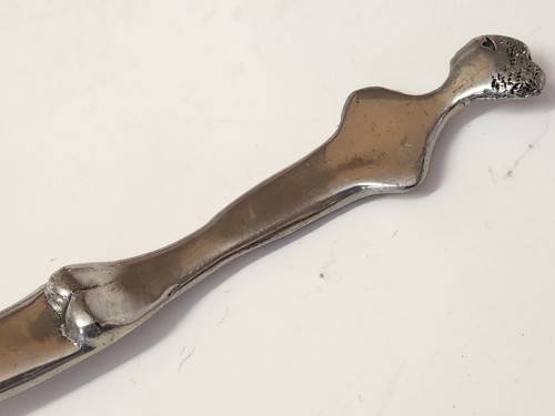 VINTAGE CARROL BOYES EARLY DESIGN PEWTER AND STAINLESS LARGE LADDLE
