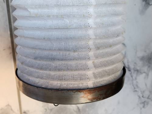 AWESOME FIND! VINTAGE PERSIAN OTTOMAN COPPER AND CONCERTINA CLOTH CANDLE LANTERN