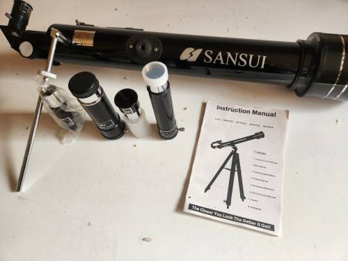 SANSUI TELESCOPE WITH INSTRUCTION MANUAL AND ACCESSORIES