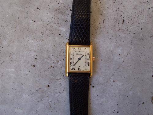 CARTIER TANK GENTS  18k ROLLED GOLD VINTAGE MECHANICAL WATCH-CRAZY R1 START
