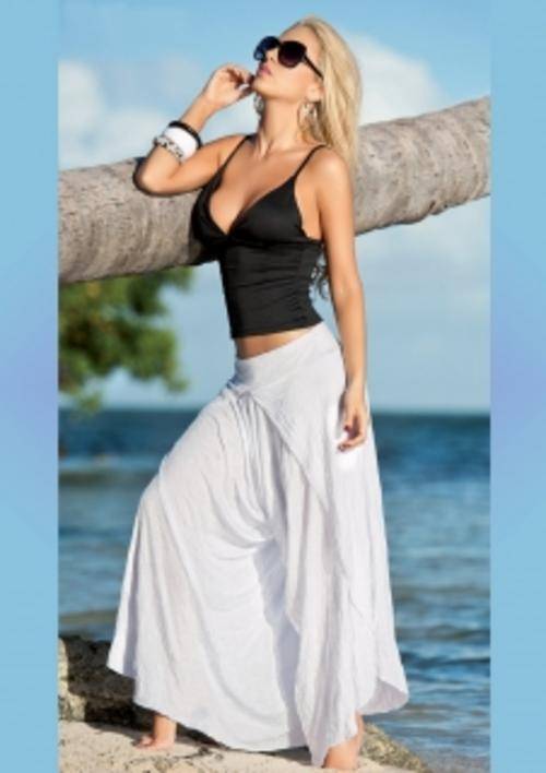 BRAND NEW - STUNNING LADIES WHITE BEACH PANTS - TOP INC