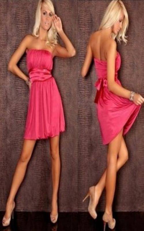 SEXY PINK BOOBTUBE DRESS