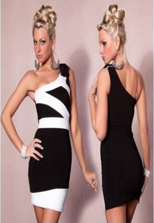 BRAND NEW - STUNNING BLACK AND WHITE DRESS