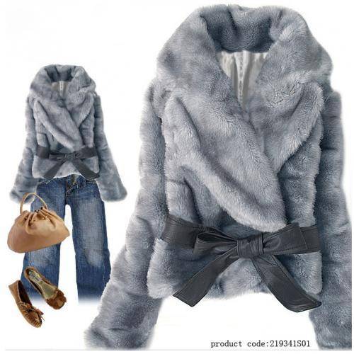 - LADIES FAUX FUR GREY  OR BLACK JACKET - PERFECT FOR WINTER