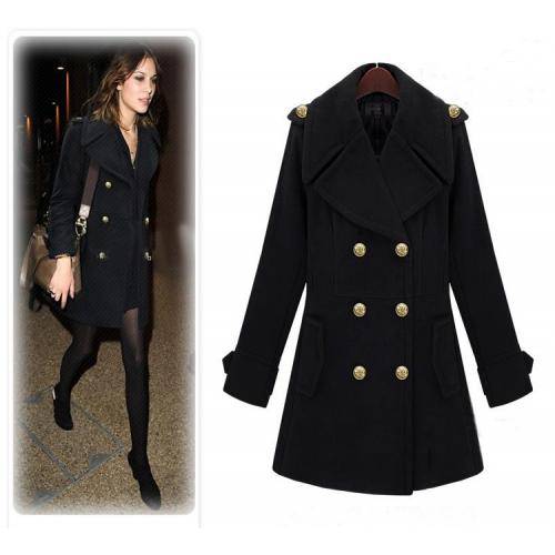 BRAND NEW - SEXY LADIES BLACK LONG SLEEVE COAT - LAST ONE