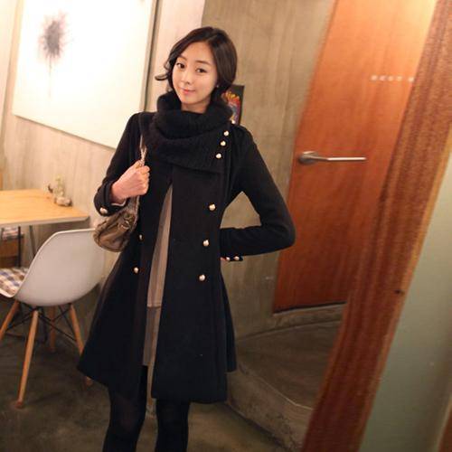 BRAND NEW - SEXY LADIES  BLACK HOLTERNECK COAT