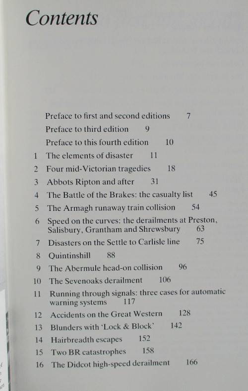 HISTORIC RAILWAY DISASTERS by O. S. NOOCK 4th EDITION