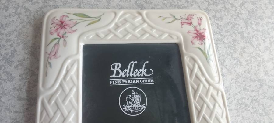 Lovely Belleek Photo Frame  - Fine Parian China  - Made In Ireland
