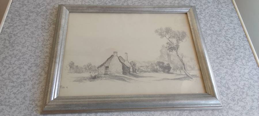Stunning Pencil  Art Framed - 1978