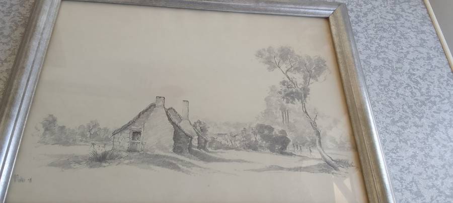 Stunning Pencil  Art Framed - 1978